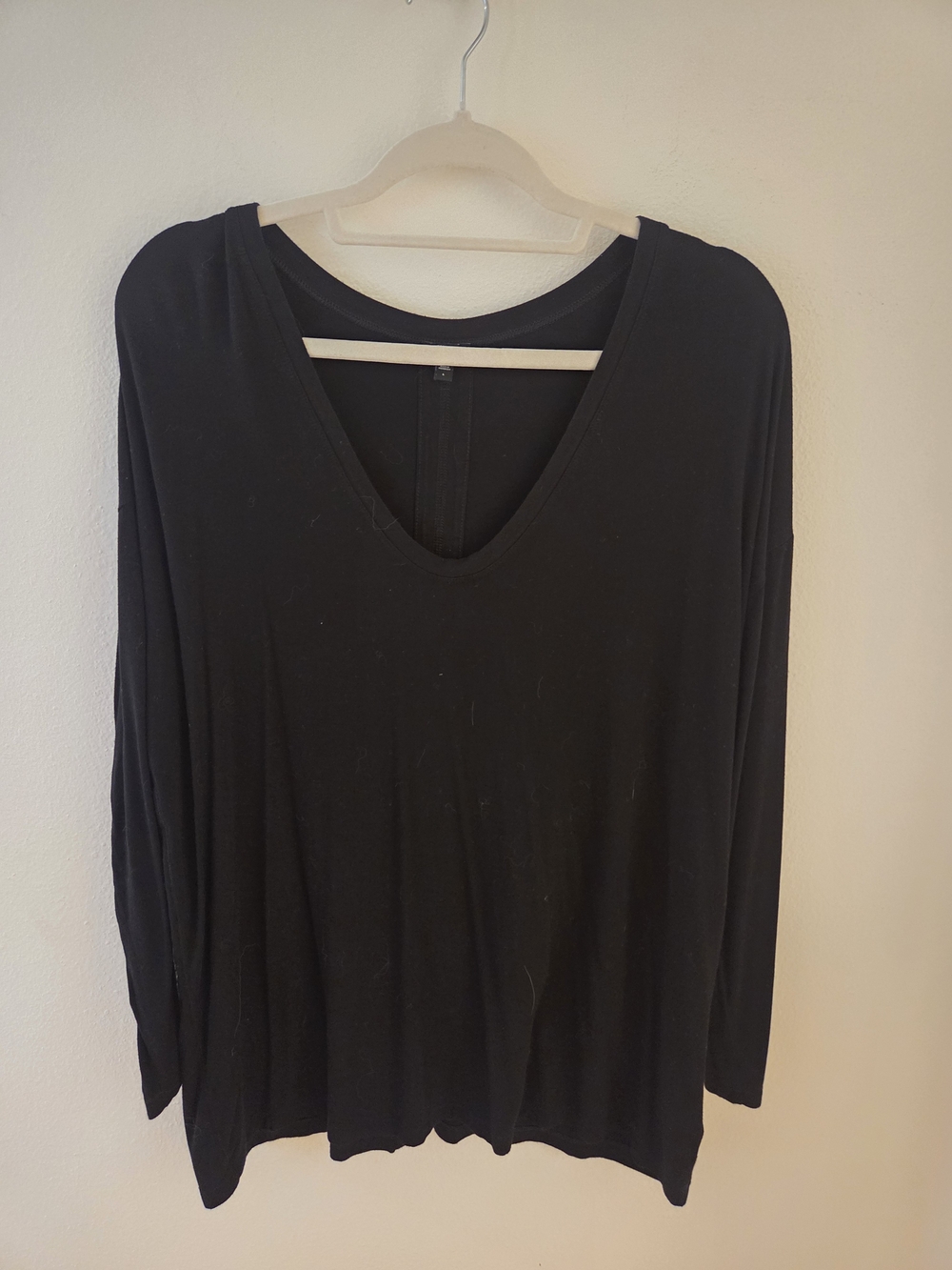 Express Black V-Neck Long Sleeve Top
